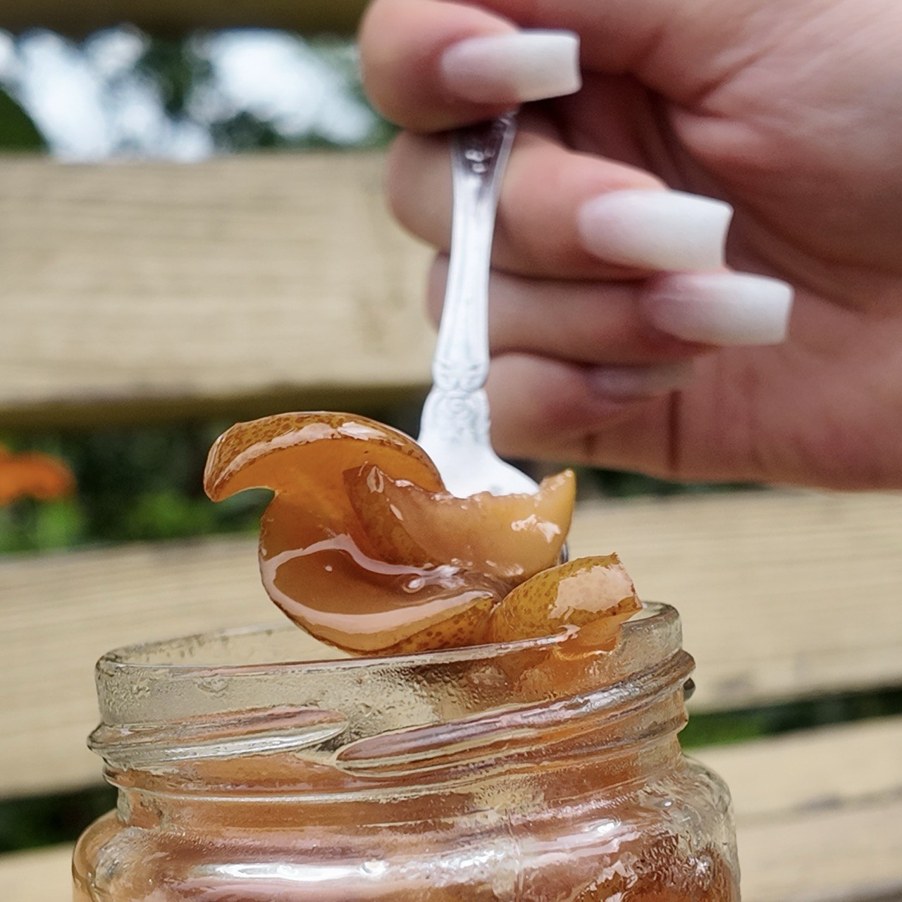 Pear <br />in White Wine