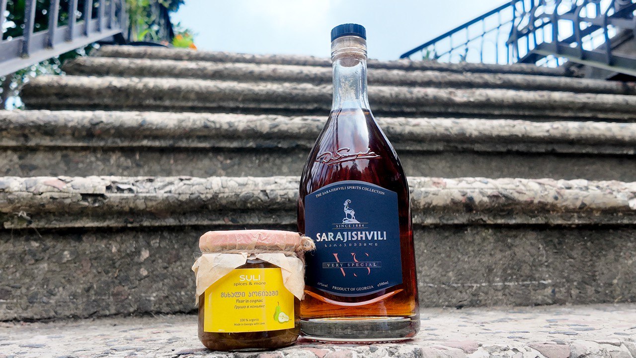 Pear <br />in Cognac